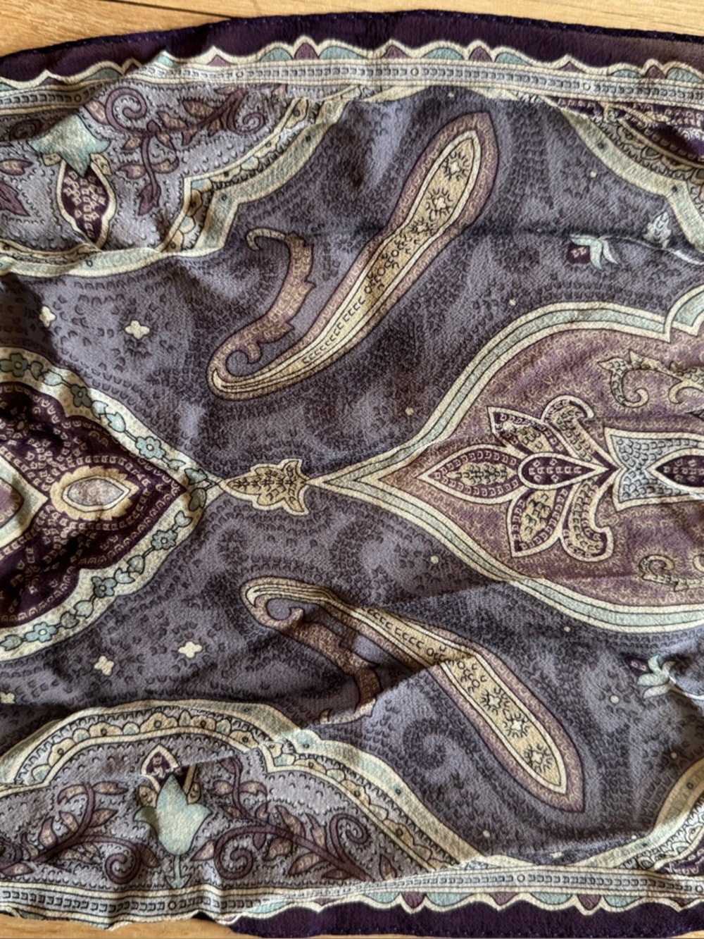 Talbots silk scarf with raw edge.  Great color combo!